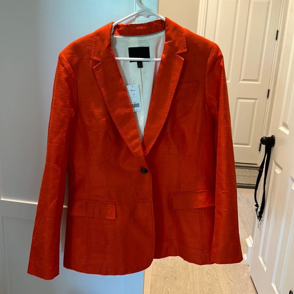 Banana Republic silk blend orange women’s blazer